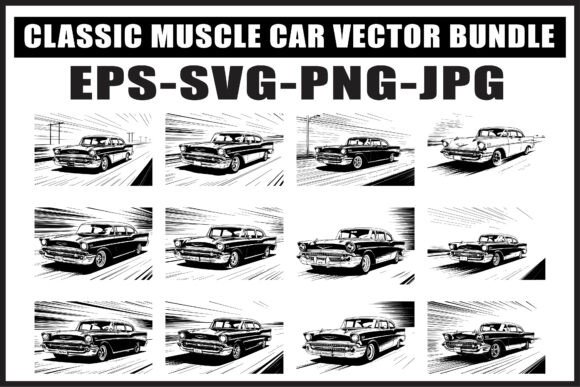 Download Retro Car Silhouette SVG Set - Premium Resources