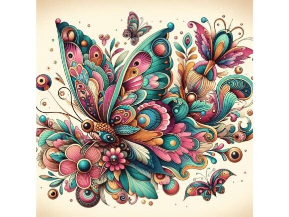 Download Retro Butterfly Artwork - Butterfly artwork Collection
