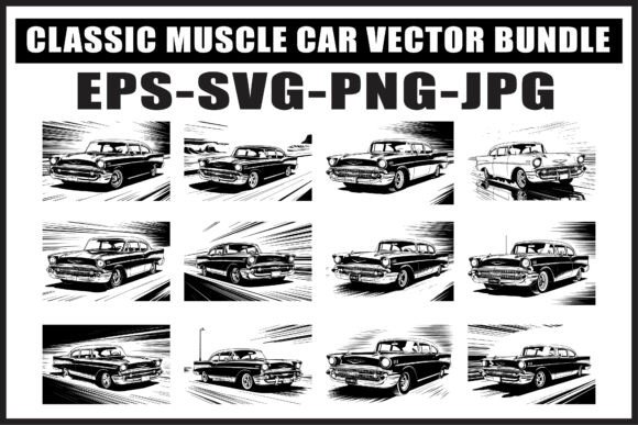 Download Retro Car Silhouette SVG Set - Premium Resources