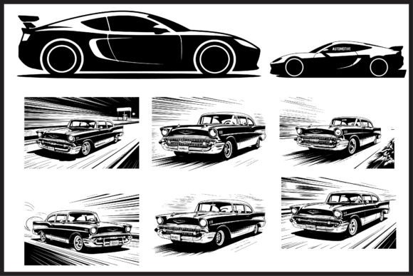 Download Retro Car Silhouette SVG Set - Premium Resources