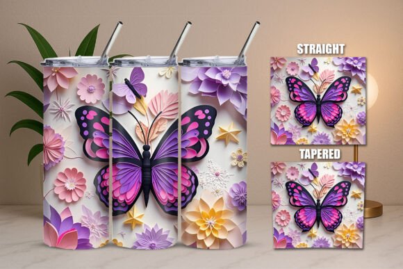 Download Paper Butterfly Artwork Tumbler Wrap - Butterfly artwork Collection