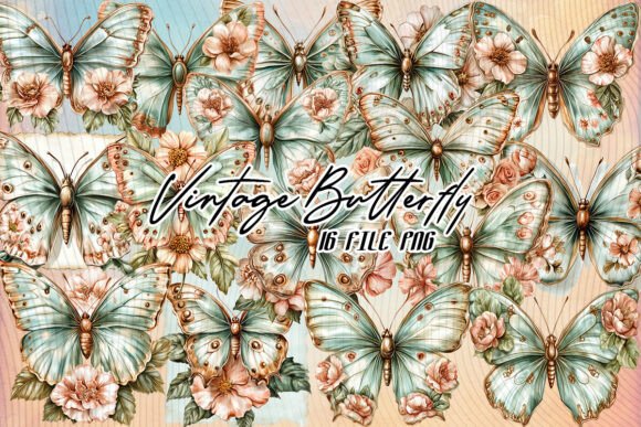Download Retro Vintage Butterfly Artwork Clipart - Butterfly artwork Collection