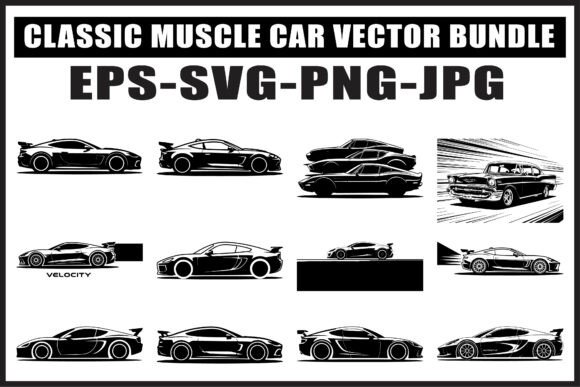 Download Retro Car Silhouette SVG Set - Premium Resources
